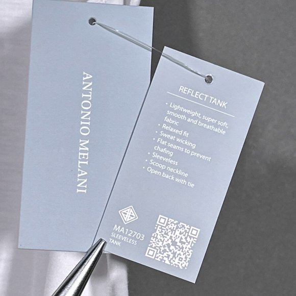 NWT Antonio Melani Sleeveless White Reflect Tank Tie Back‎ Shirt Size XL - Picture 6 of 13